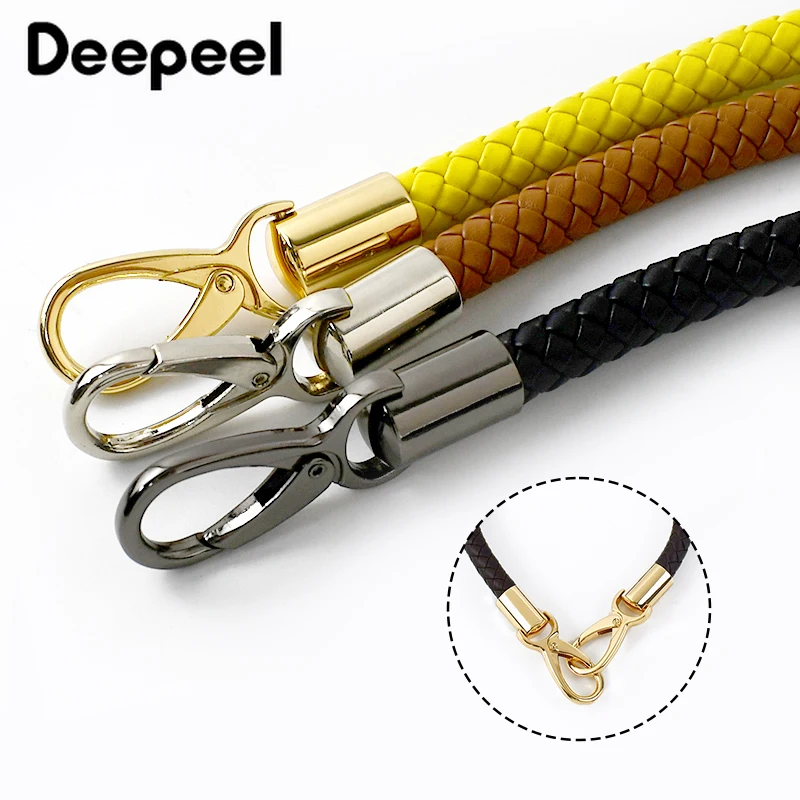 1Pc Deepeel 30/40/50/60cm Metal PU Leather Handbag Handles Women Shoulder Bags Strap Purse Handle DIY Replace Bag Accessories