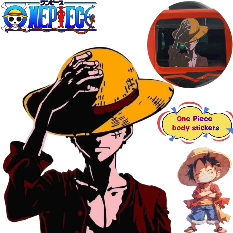 One Piece Luffy Car Body Sticker High Color Value Animation Cartoon Printing Car Personality Scratch Block Waterproof Sticker