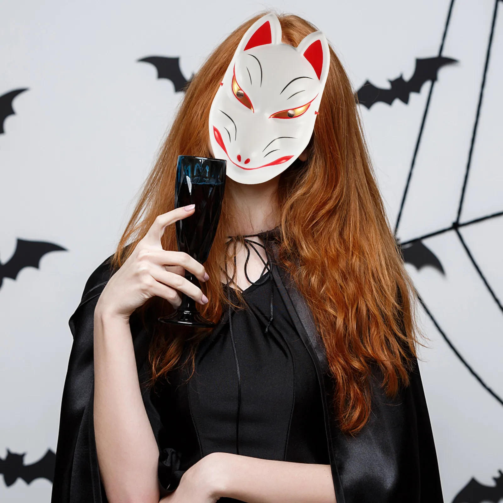 Fox Face Mask Lightweight Plastic Funny Animal Mask For Masquerade Carnival Cosplay Party Festival Halloween Decorative