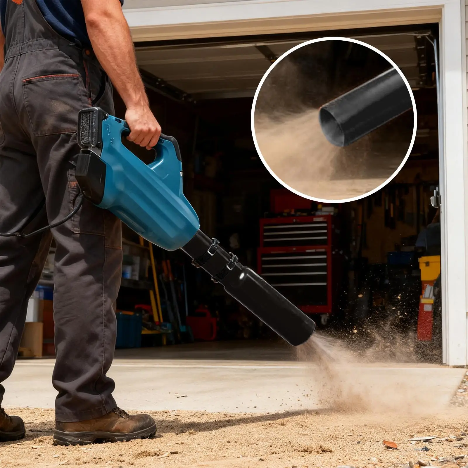 منفاخ أوراق الشجر معزز الهواء المحمول المزدوج لتدفق الهواء 2026 مرفق فوهة منفاخ الأوراق لنفخ حطام الثلج الرطب