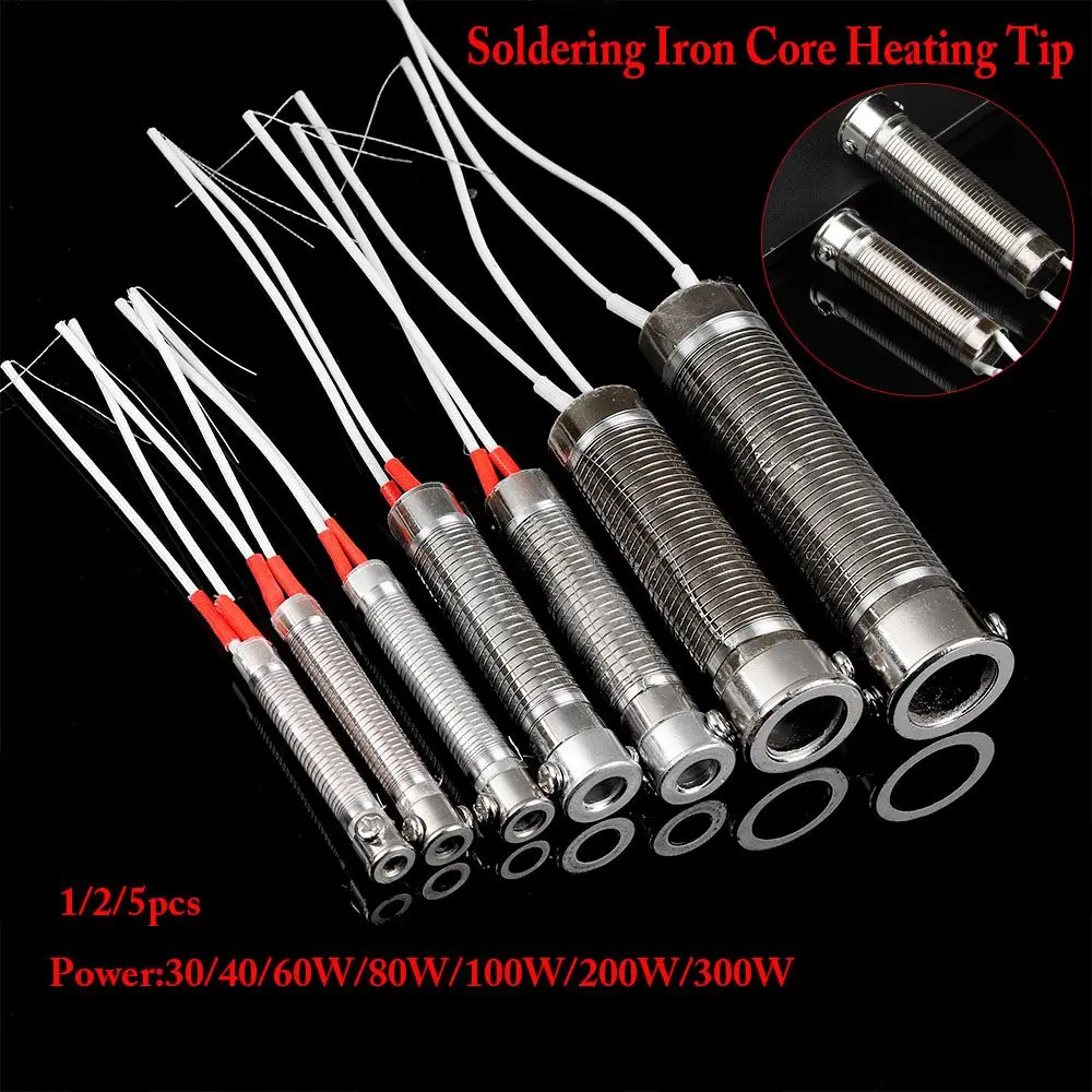 1/2/5pcs Durable External heat 220V 30W40W60W Welding Tool Weld Equipment Heating Element Replacement Soldering Iron Core