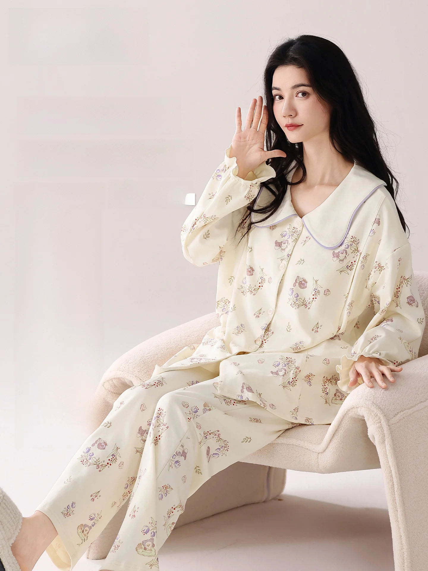 chemise-de-nuit-de-maternite-en-pur-coton-modele-fin-d'Ete-avec-coussinet-de-poitrine-vetement-de-nuit-respirant-et-absorbant-la-transpiration-pour-la-maison-et-l'allaitement