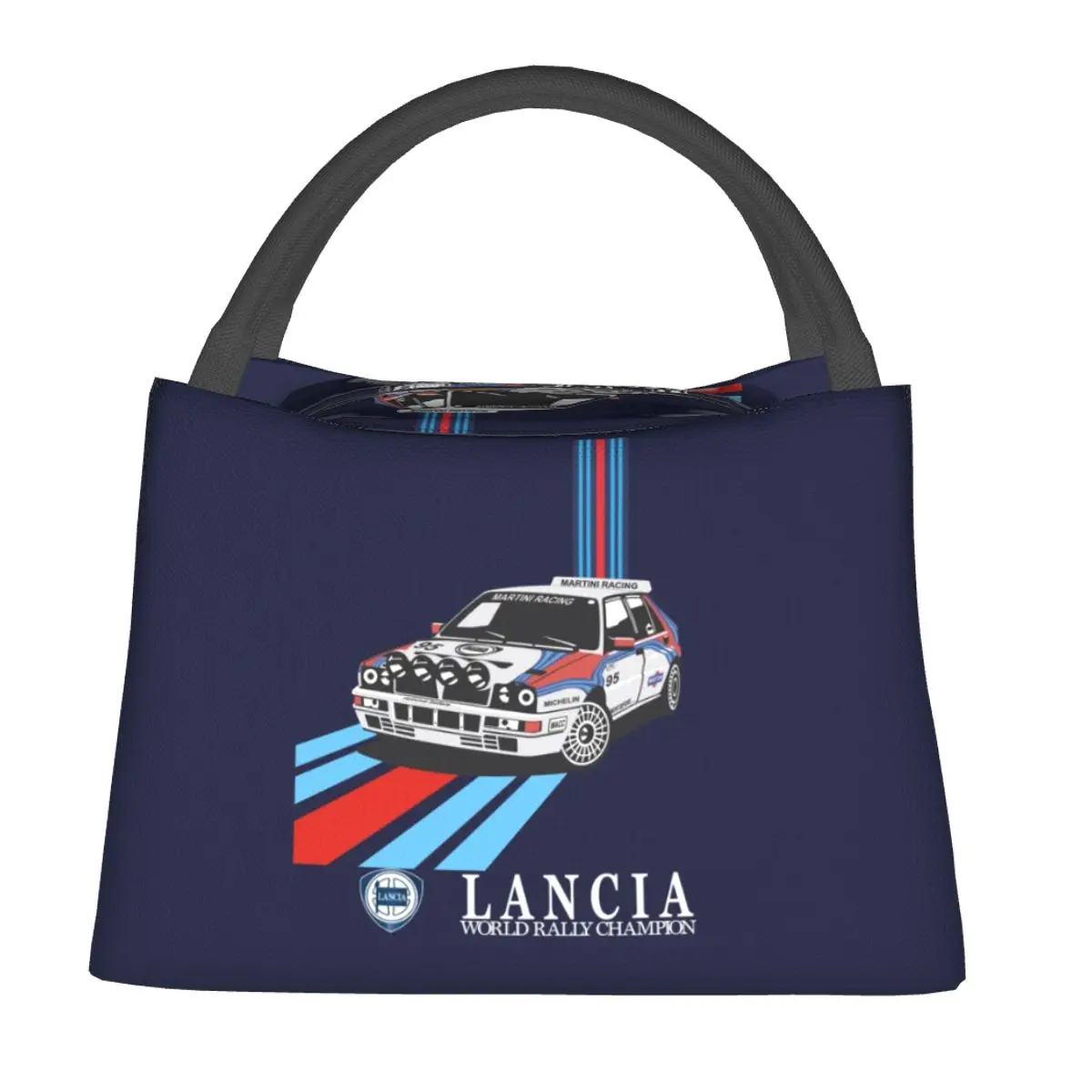 Lancia Martini Racing World Rally Champion Lunch Bags Insulated Bento Box Portable Lunch Tote Picnic Bags for Student School