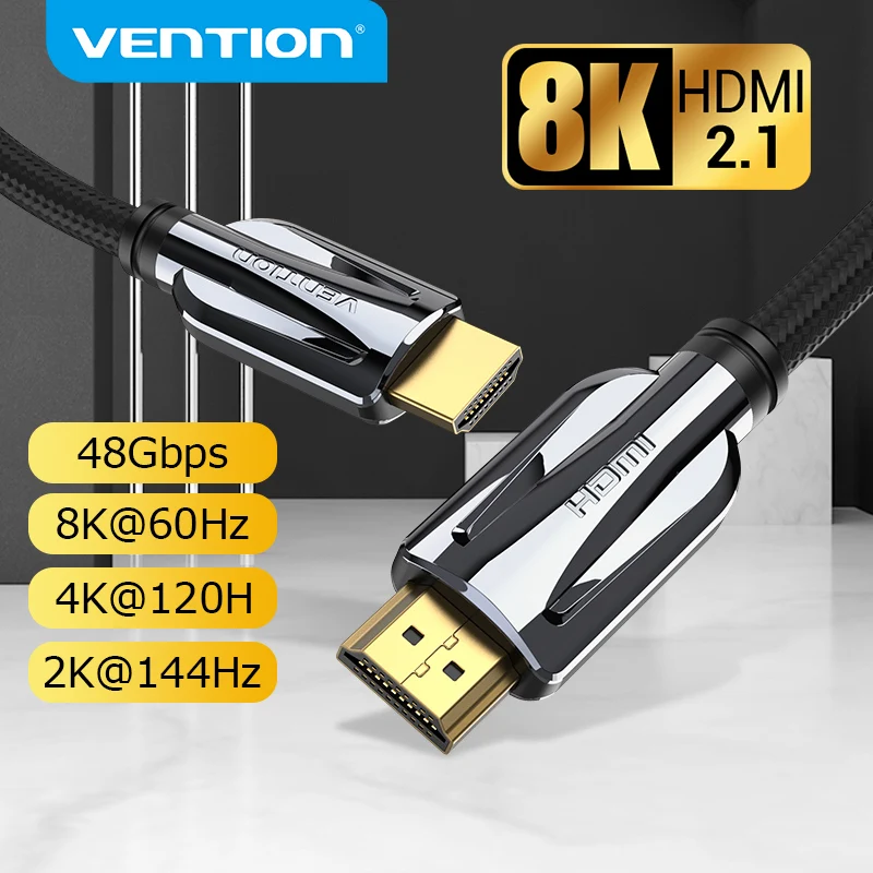 Vention HDMI 2.1 Cable 8K/60Hz 4K/120Hz 48Gbps HDMI Digital Cables Splitter for Xiaomi TV Box HDR10+ PS5 Switch Cable HDMI 2.1