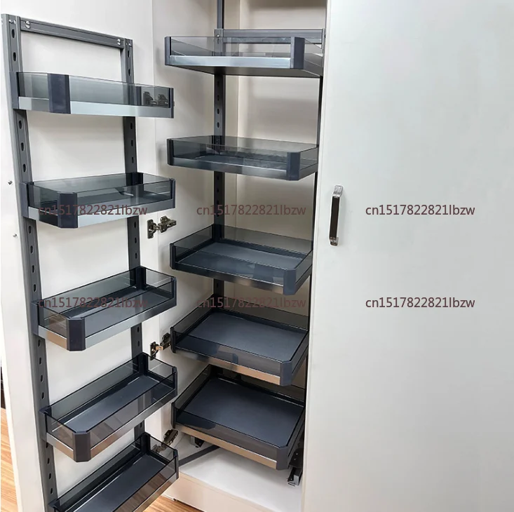 De Kitchen Cabinet Pull Basket High Cabinet Multi-layer Linked Seasoning Basket Storage Snack Cabinet High