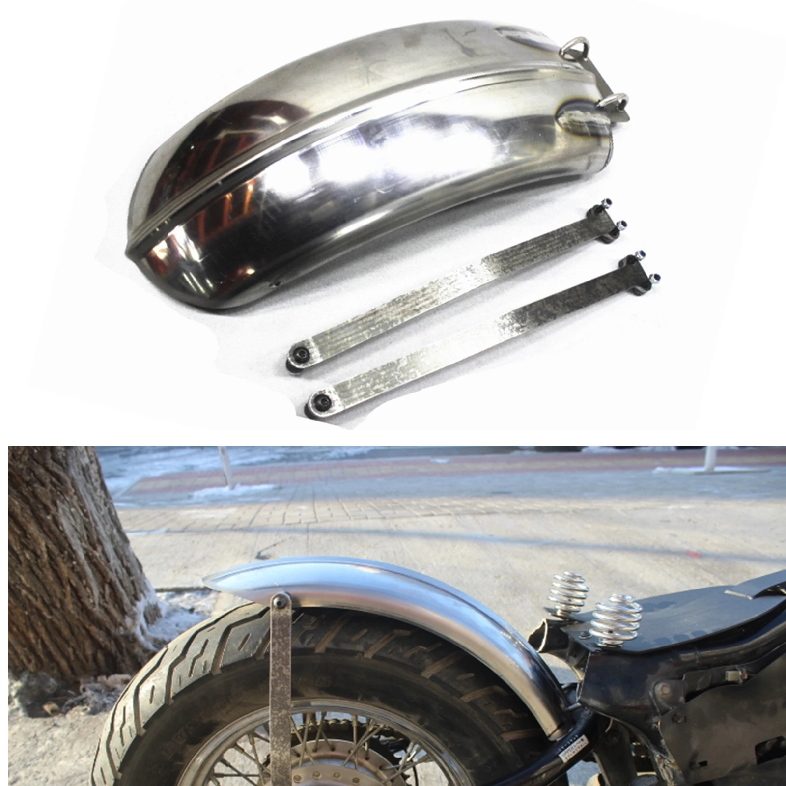 

Motorcycle Rear Fender Plate Mudguard Steel Splash Shield Mud Guard Dirtboard Splasher Flap For Honda Shadow 400 600 VLX 400 600