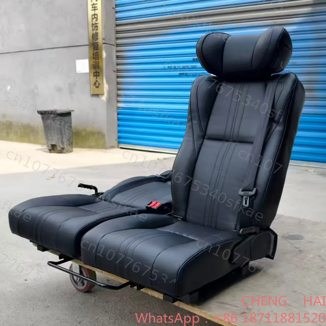 Customized Autoliuma VIP Style PU Leather Two-Person Passenger Seat Space-Saving Double Bench RV Lounge Model L068S for Camper V