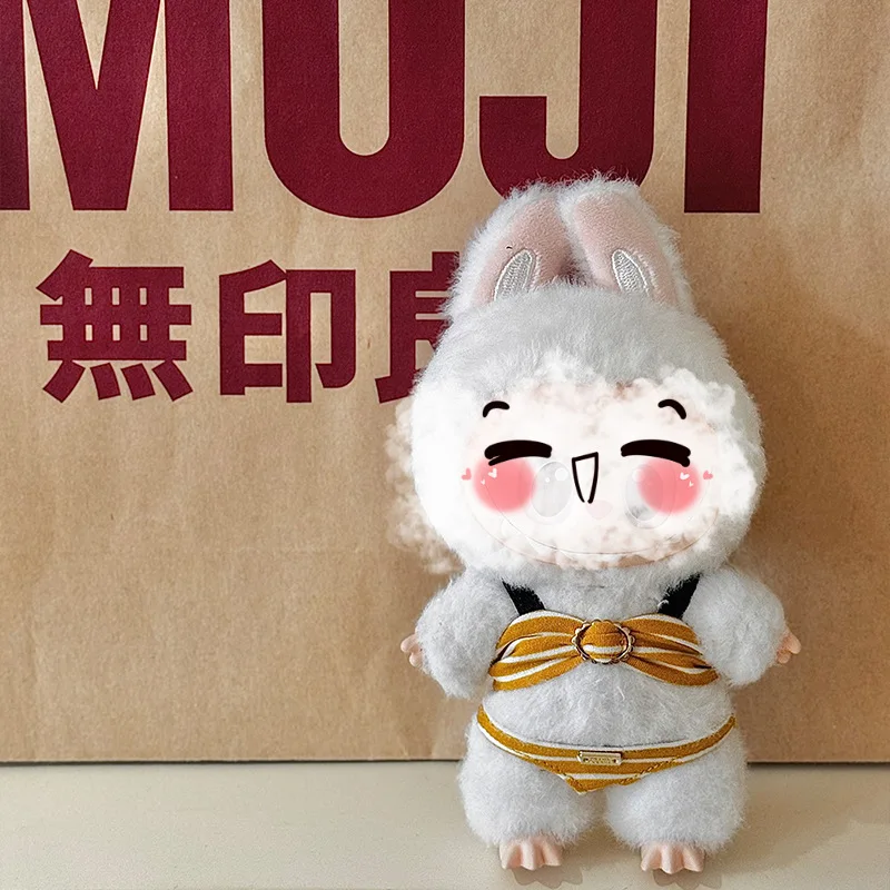 Bikini a rayas sin tirantes para Ropa Labubu de 17cm, Ropa bonita de estilo a la moda, Mini Ropa para muñecas, traje de moda para recorrido costero