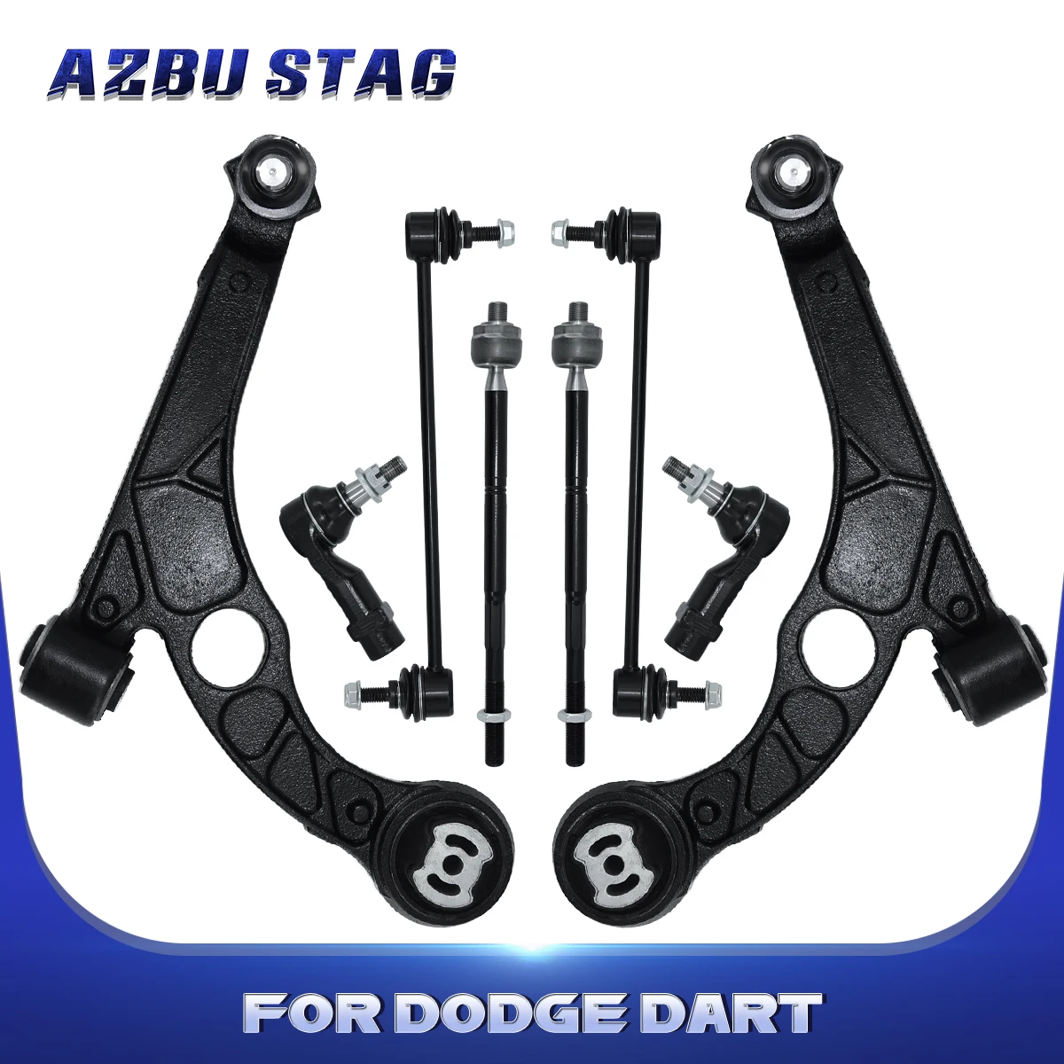 AzbuStag 8Pcs Front Lower Control Arm Stabilizer Bar End Link Tie Rod Suspension Kit for DODGE DART 2013 2014 2015 2016