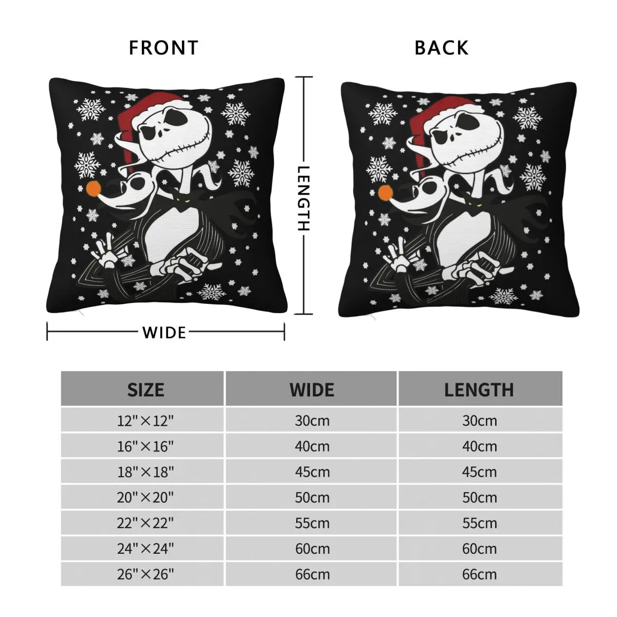 عصابة جميلة للرياضيين الفكاهة جاك Skellington كيس وسادة كابوس قبل عيد الميلاد غطاء الوسادة ديكور المخدة للمنزل