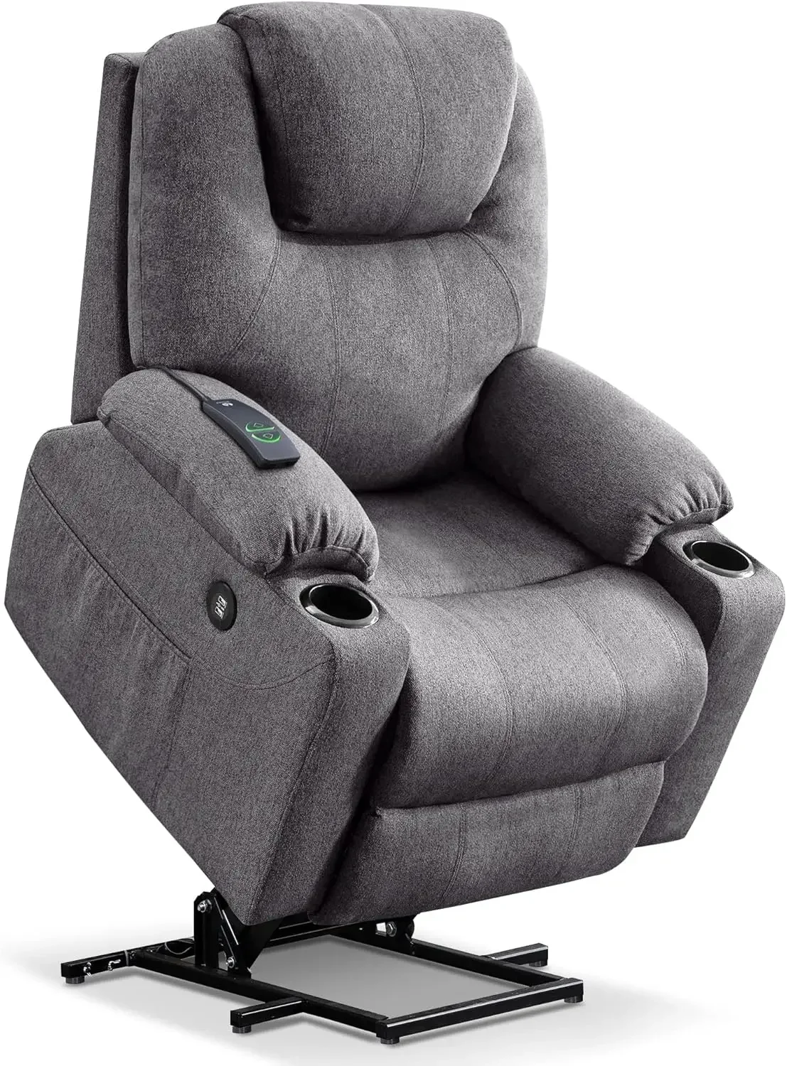 Medium Power Lift Recliner Chair Sofa with Massage and Heat for Elderly, 3 Positions, Cup Holders, and USB Ports, 2 Side