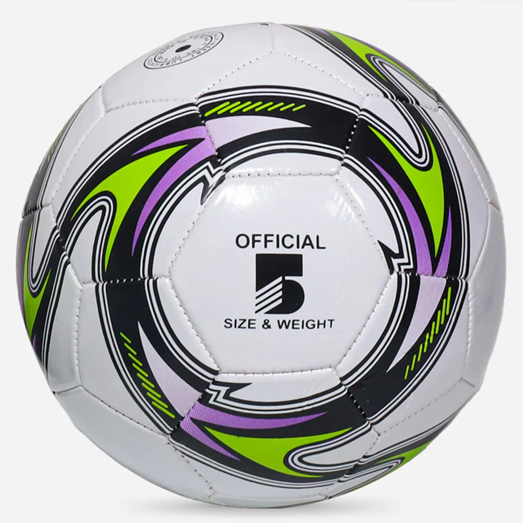 Balles de football à motifs cool Cuir PVC de qualité supérieure Taille 5 Ballons Taille 5 Vert doux et résistant aux rayures