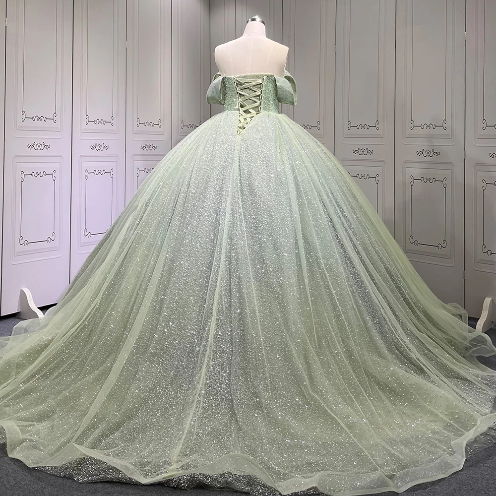 Jancember Customized Off Shoulder Ball Gown Scoop Novelty Quinceanera Dress 2024 Lace Up Princess Beading Vestidos De 15 Años