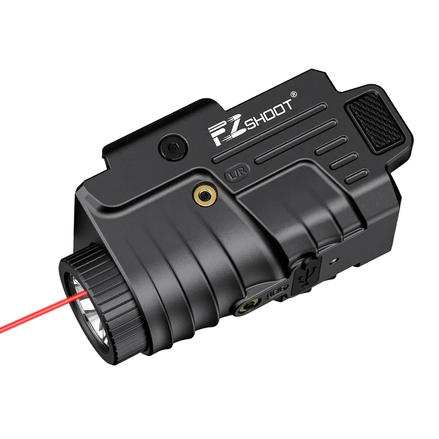 EZshoot 800 lumen pistoollicht rood/blauw/groen lasercombo compacte zaklamp met verschuifbare rail voor Glock en Picatinny Rail - afbeelding 1