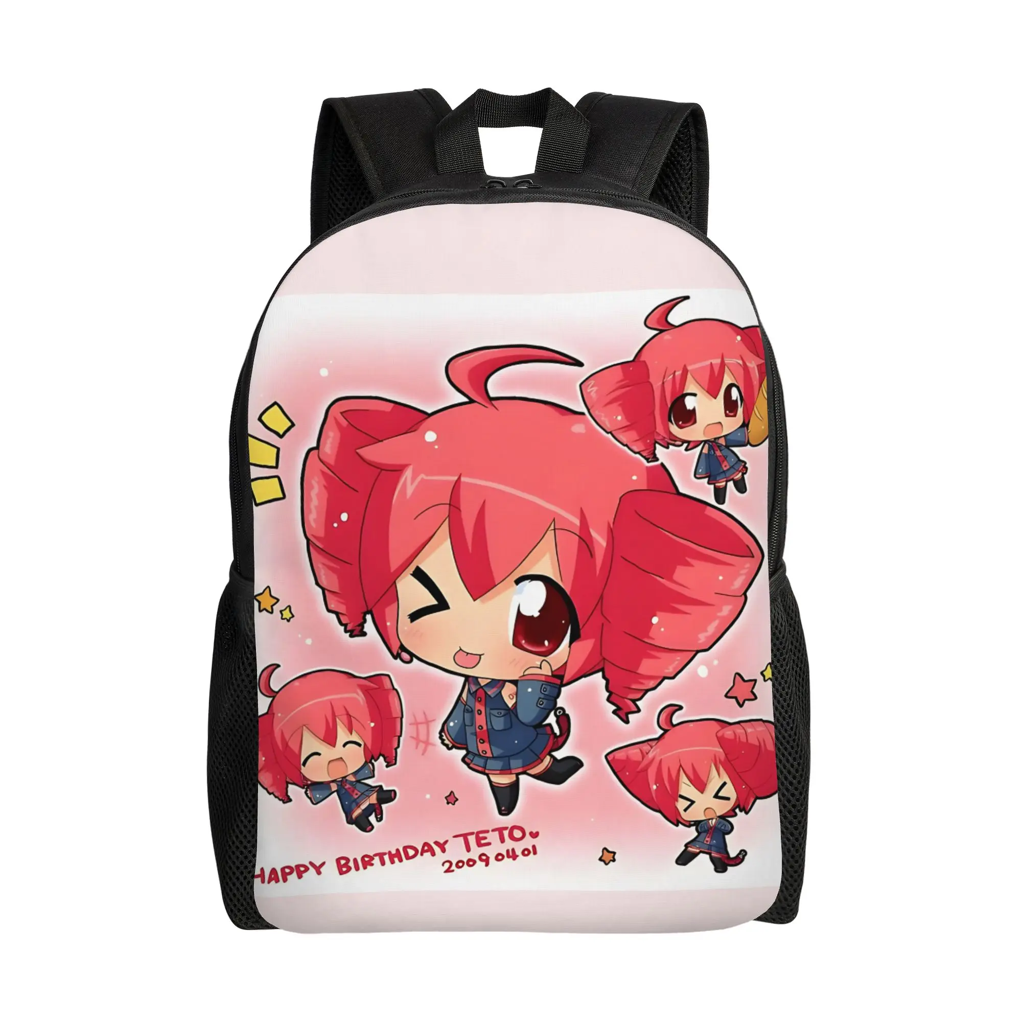 カサネテトアニメソックス日本語版ボーカロイドファンアートバックパック美的バックパック少年少女ワークアウトビッグスクールバッグデザインリュックサック