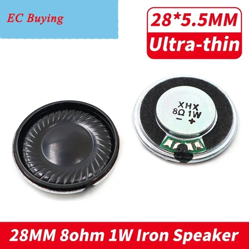 

2Pcs 28MM 8Ohm 1W Iron Case Internal Magnet Speaker Ultra-thin 28*5.5MM Diameter 28 MM 8 Ohm 1 Watt Loud Speaker Loudspeaker