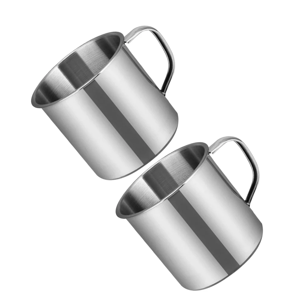 2 Pcs Stainless Steel Water Cup 51 100ML Unbreakable Lightweight Kids Camping Travel Mug Safe Smooth Edge Multipurpose Drinking