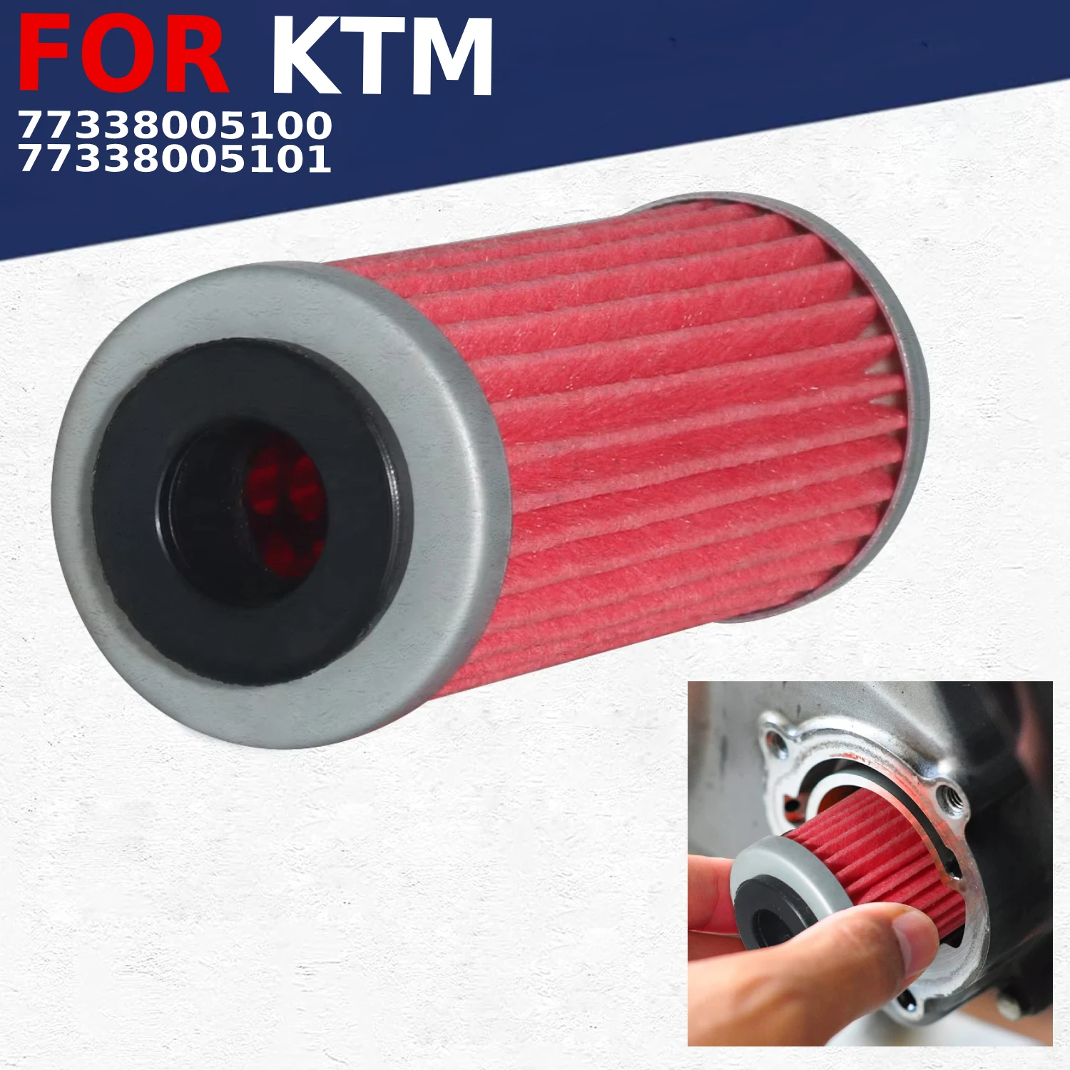 

Engine Oil Filter for KTM 250 350 400 450 500 505 530 EXC-F XCF-W XC-F SX-F XC-F EXC XC-W EXC-R XC-WR 77338005101 77338005100