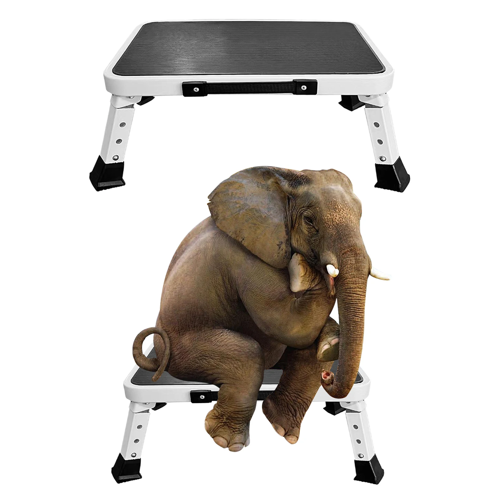 

1 Step Foldable Lightweight Step Stool with Wide Pedal Collapsible Folding Step Stool Ladder Stool for Household Garage Storage