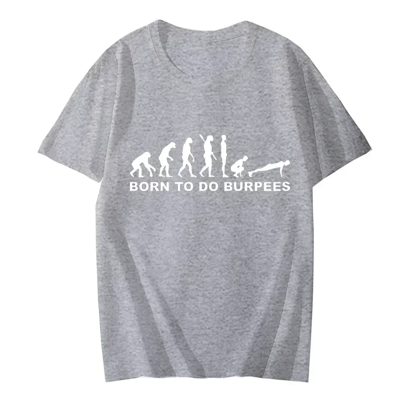 New Fashion T-shirts for Men Evolution Burpees Instructor Funny T Shirt Short Sleeve Oversized T Shirt Men Brand Tees