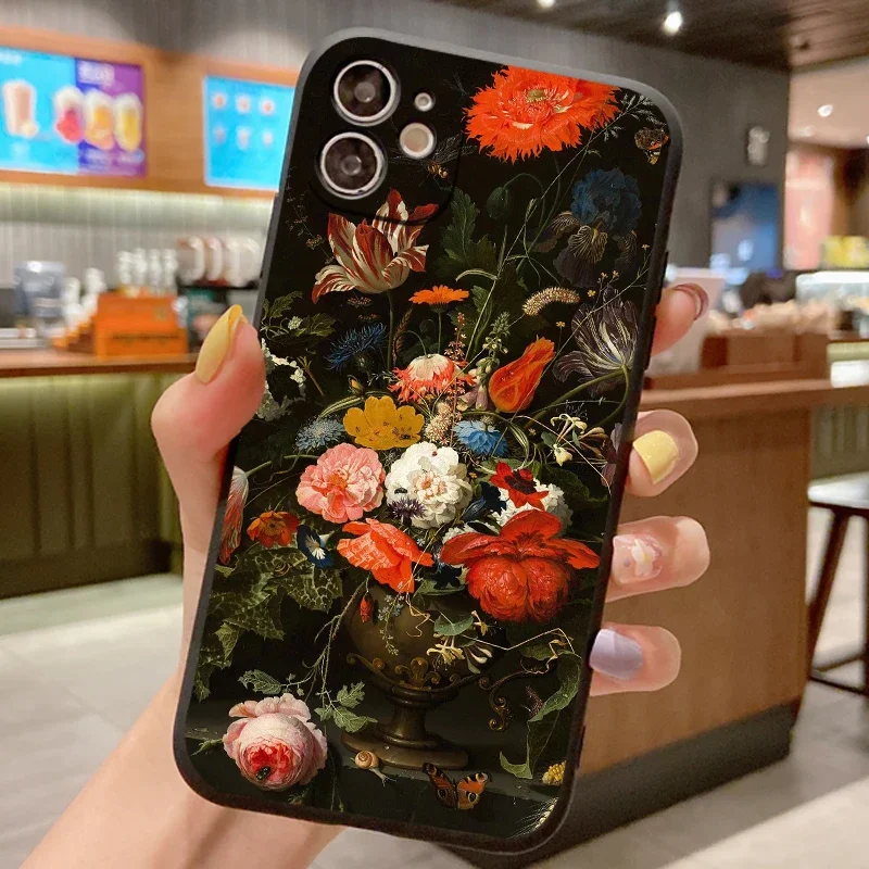 Flower Pattern Phone Case For Oppo Reno 7 6 5 Lite Pro Plus 5G 7Z 5F 4Z 4 3 2F 2Z Reno6 Reno7 Silicone Shockproof Cover Cases