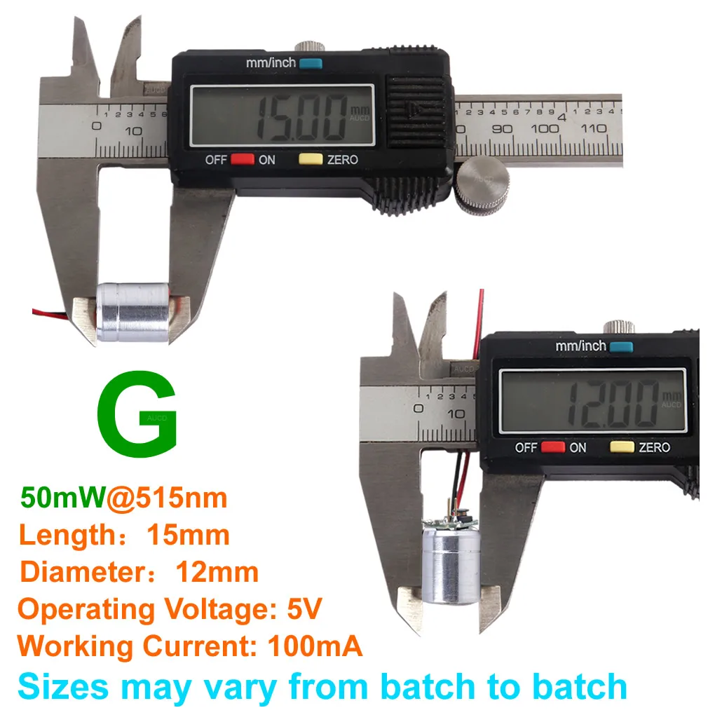Durchmesser 12x15mm DC5V Grün 60mW Rot Blau 100mW RGB Lasermodul Diode für Laser-Rasenlampe Bühnenprojektor Beleuchtungszubehör