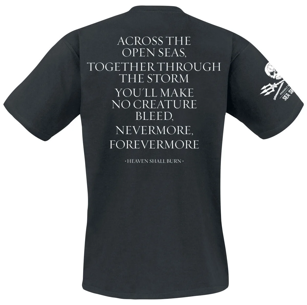 Heaven Shall Burn Sea Shepherd Tee, Melodic Death Metal T-Shirt with Whale Lighthouse Print & Lyrics, Band Fan Merch