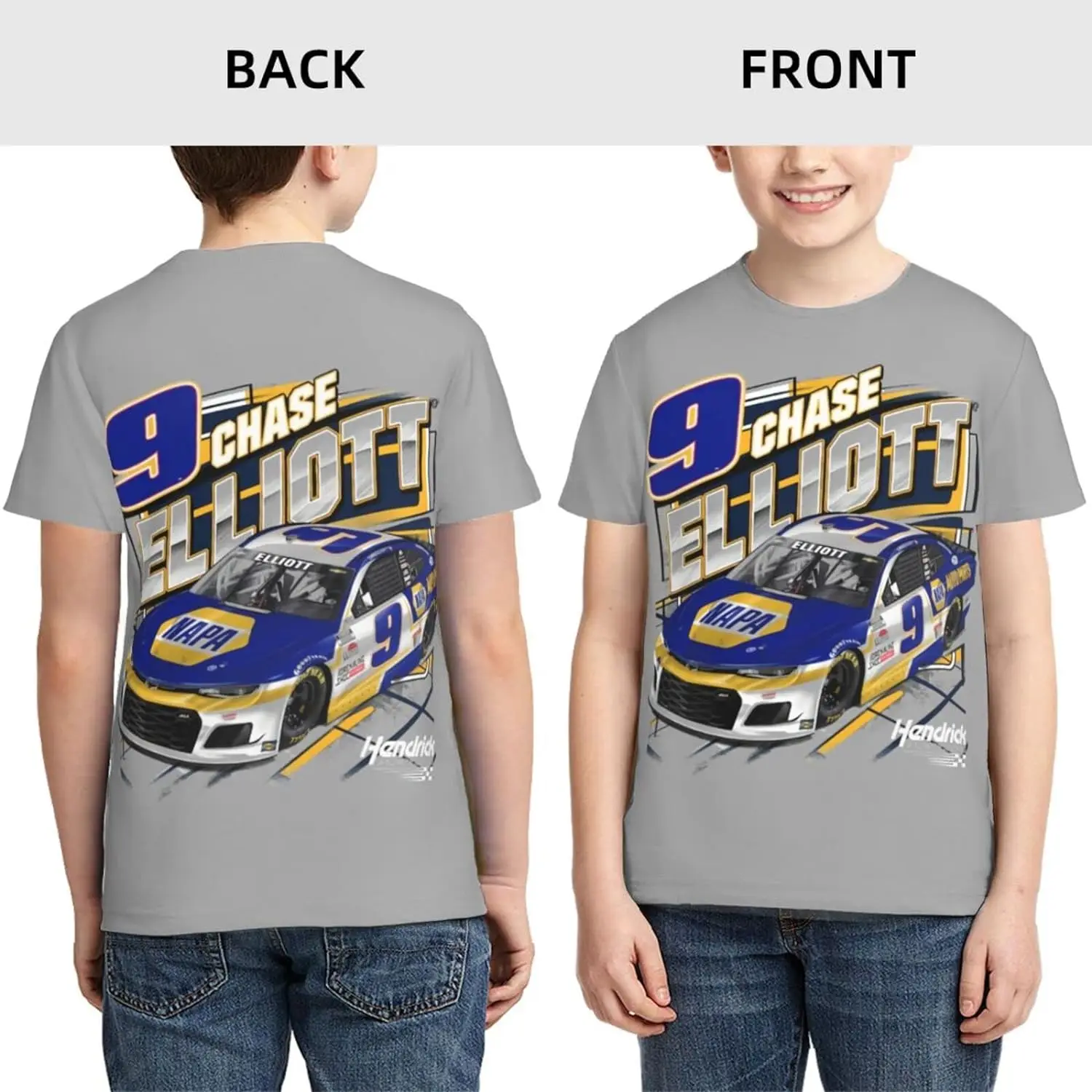 ASFRSH Chase Elliott 9 Shirt for Teen Girl & Boy Printing Short Sleeve Tee Athletic Classic Shirt Crewneck T-Shirt