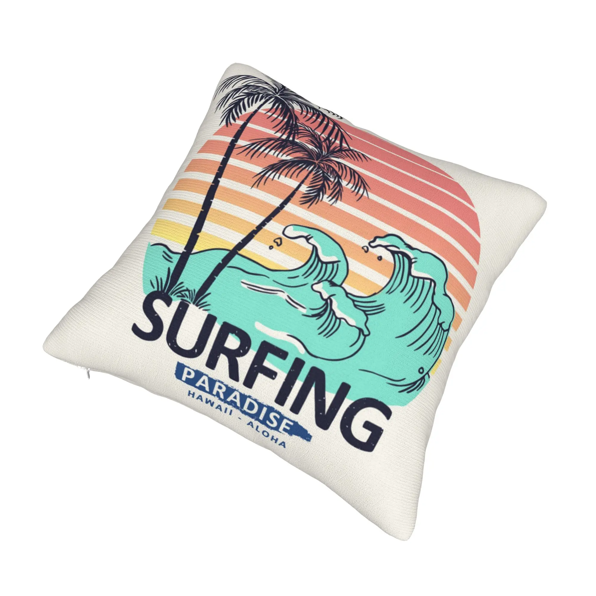 Luxury Summer Surfing Cushion Cover 40x40cm Velvet Beach Seaside Surfer Throw Pillow for Sofa Square Pillowcase Home Decorative