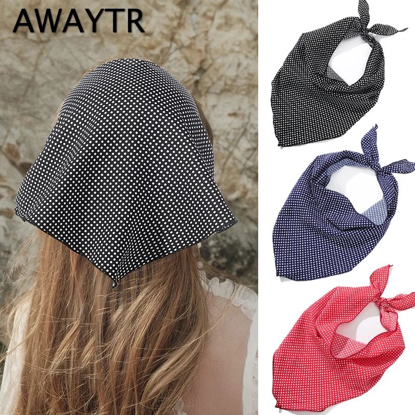 AWAYTR Hair Scarf Turban Bandana For Women Dot Beach Holiday Hair Bands Fashion Headwrap New Summer Headbands Hair Accessories