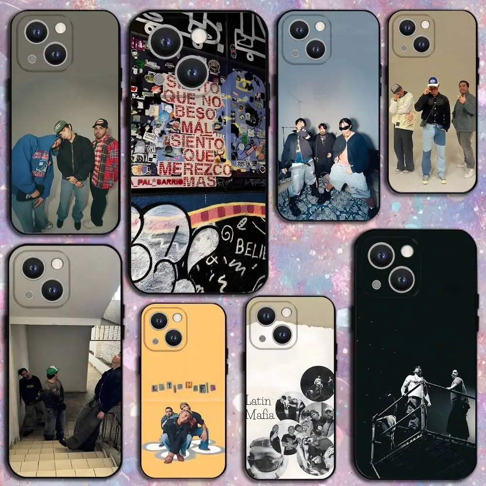 

Latin Mafia Music Group Phone Case For iPhone 16,15,14,13,12,11 Plus,Pro Max,XS,X,XR,SE,Mini,8,7,Soft Silicone Black Cover
