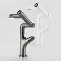 Modern Intelligent Digital Display LED Basin Faucet Bathroom 360° Rotation Wash Hot and Cold Water Sink Mixer Taps Kitchen Tap