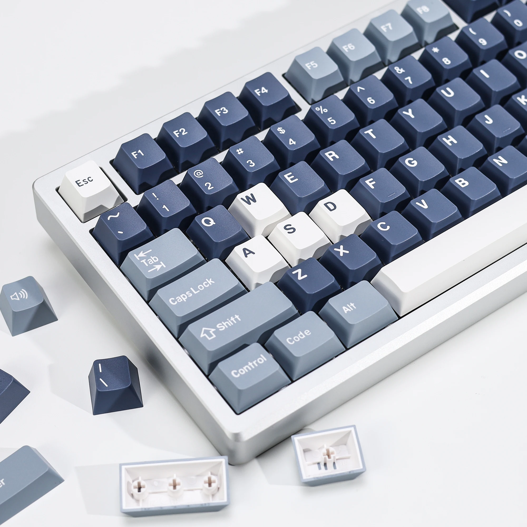 

KBDiy Fishing Keycaps ISO PBT Cherry Profile Retro Double Shot Keycap for MX Switches Alice 60 Gamer Mechanical Keyboard Key Cap