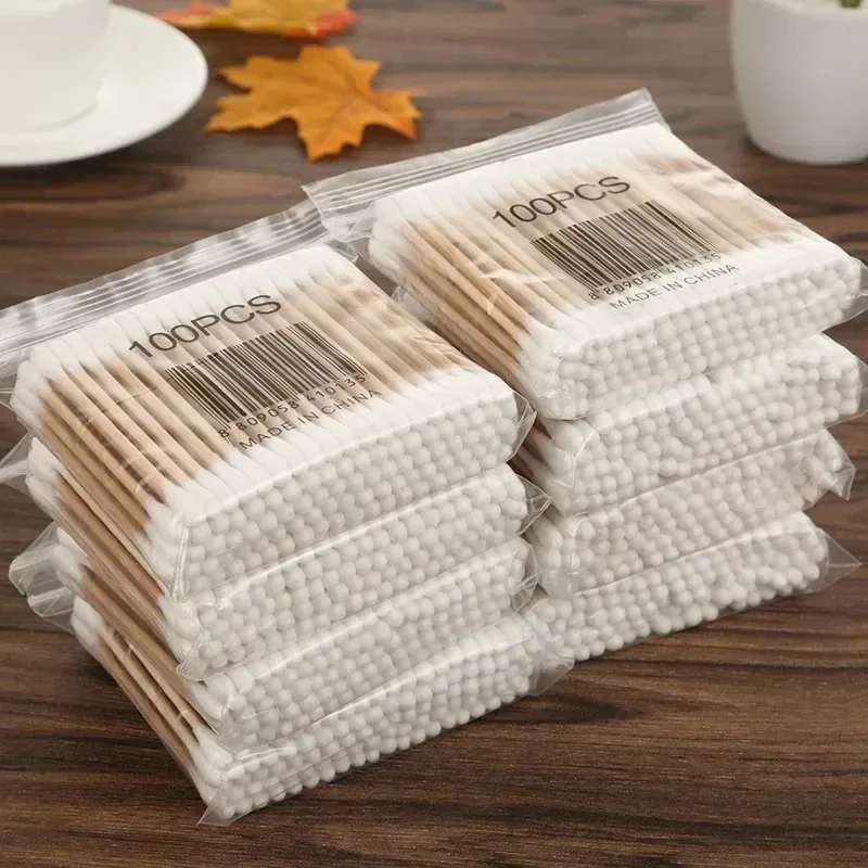 

Baby Cotton Swabs 100pcs Per Pack 3 Packs Double-ended Cotton Swabs Ear Cleaning Sticks Healthy Cleaning Tools Baby Care Tools