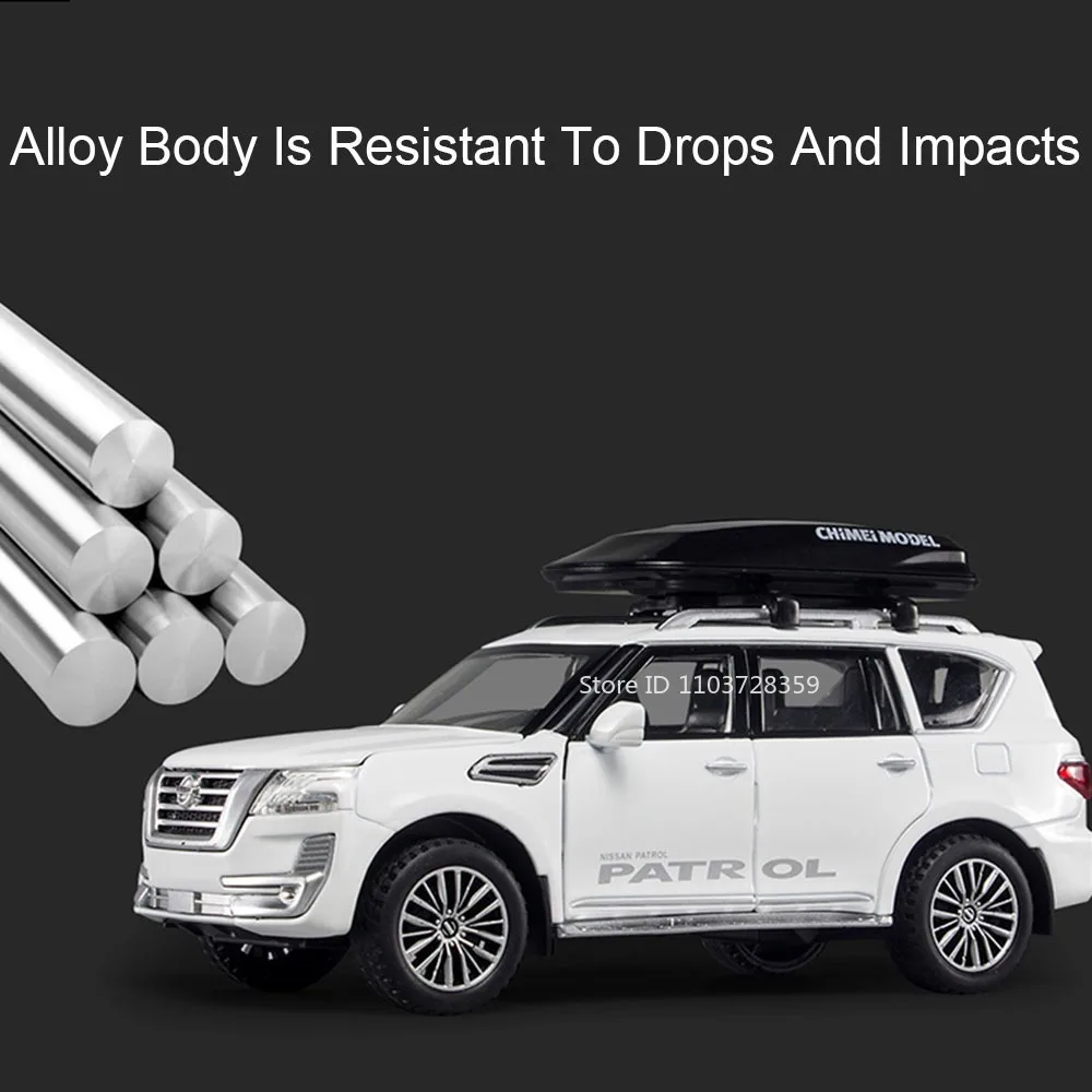 Maßstab 1:32 PATROL SYLPHY Automodell Spielzeug Legierung Druckguss Sound Licht Türen geöffnet zurückziehen Gummireifen Ornament für Kinder Geschenk