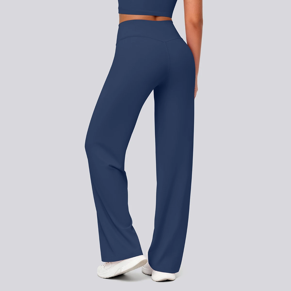 Rooftrellen Damen-Sporthose, Schlaghose, Hochgeschnittene, Lose Weite Hose, Einfarbig, Dünne Fitness-Sporthose für Frauen – Detail 18