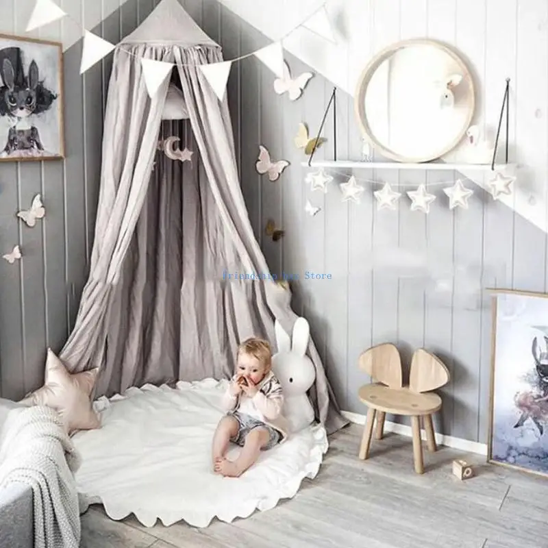 F1CB غرفة الاطفال بساط الأرضية الطفل للعب حصيرة حصيرة للزحف الدانتيل بلون لوحة ألعاب مستديرة Playmat الأطفال الحضانة التصوير #2