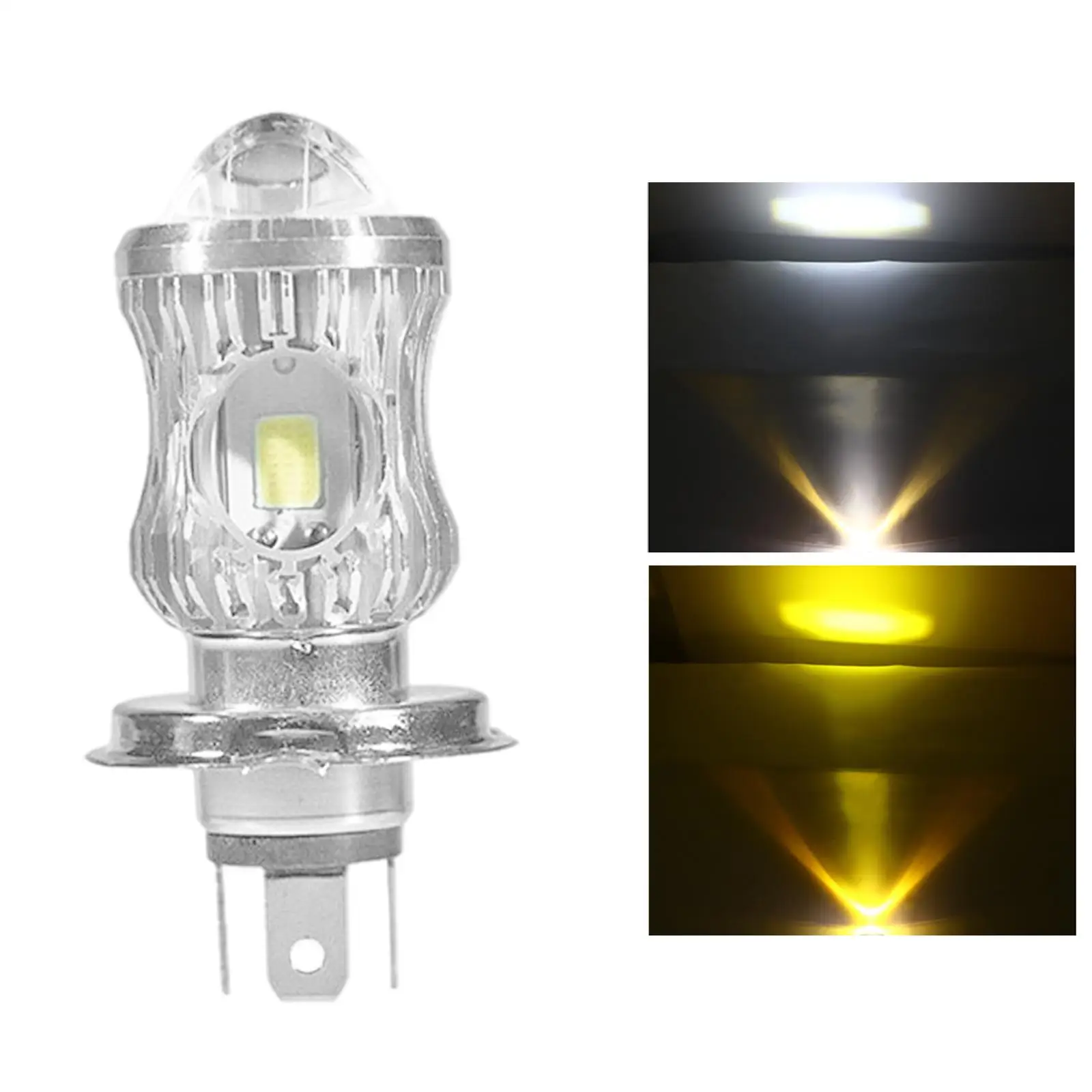 H4 LED المصباح دراجة نارية لمبات عالية الإضاءة ثنائي اللون أصفر أبيض الطيران الألومنيوم 6000K IP68 للسكوتر 12 فولت 24 فولت #3