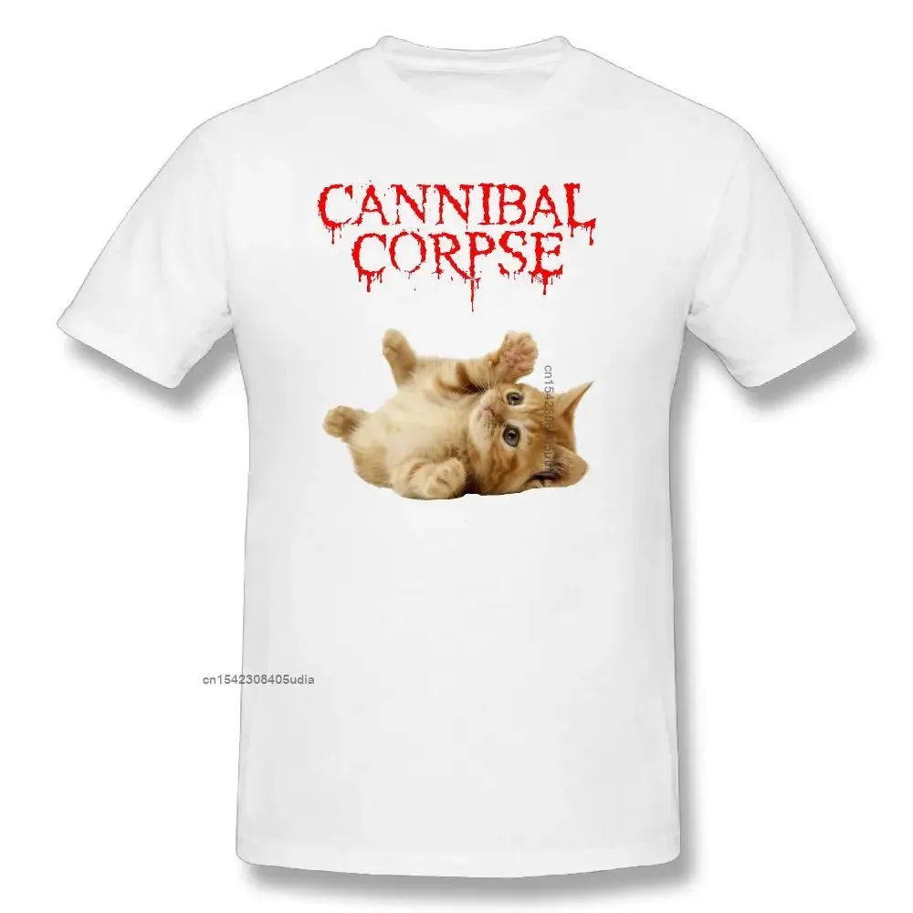 Cannibal Corpse T Shirt Cat Print Graphic Shirts Plus Size Men Cotton Tshirts Wholesale Men's Short Sleeve Tee Shirt Awesome