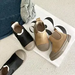 Zapatos de lona para niños, zapatillas de felpa, informales, para mantener el calor, Retro, altas, otoño e invierno, 2022