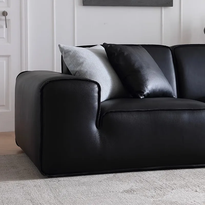 DSA sofa minimalist first layer cowhide three-person sofa living room simple double sofa