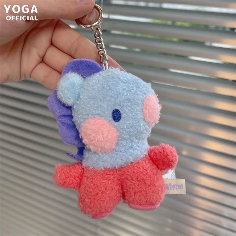 Mini porte-clés en peluche COOKY RJ TATA, pendentif petit animal Bt21, dessin animé, sac à dos, nouveau pendentif beurre, cadeau d'anniversaire Kawaii, 8cm