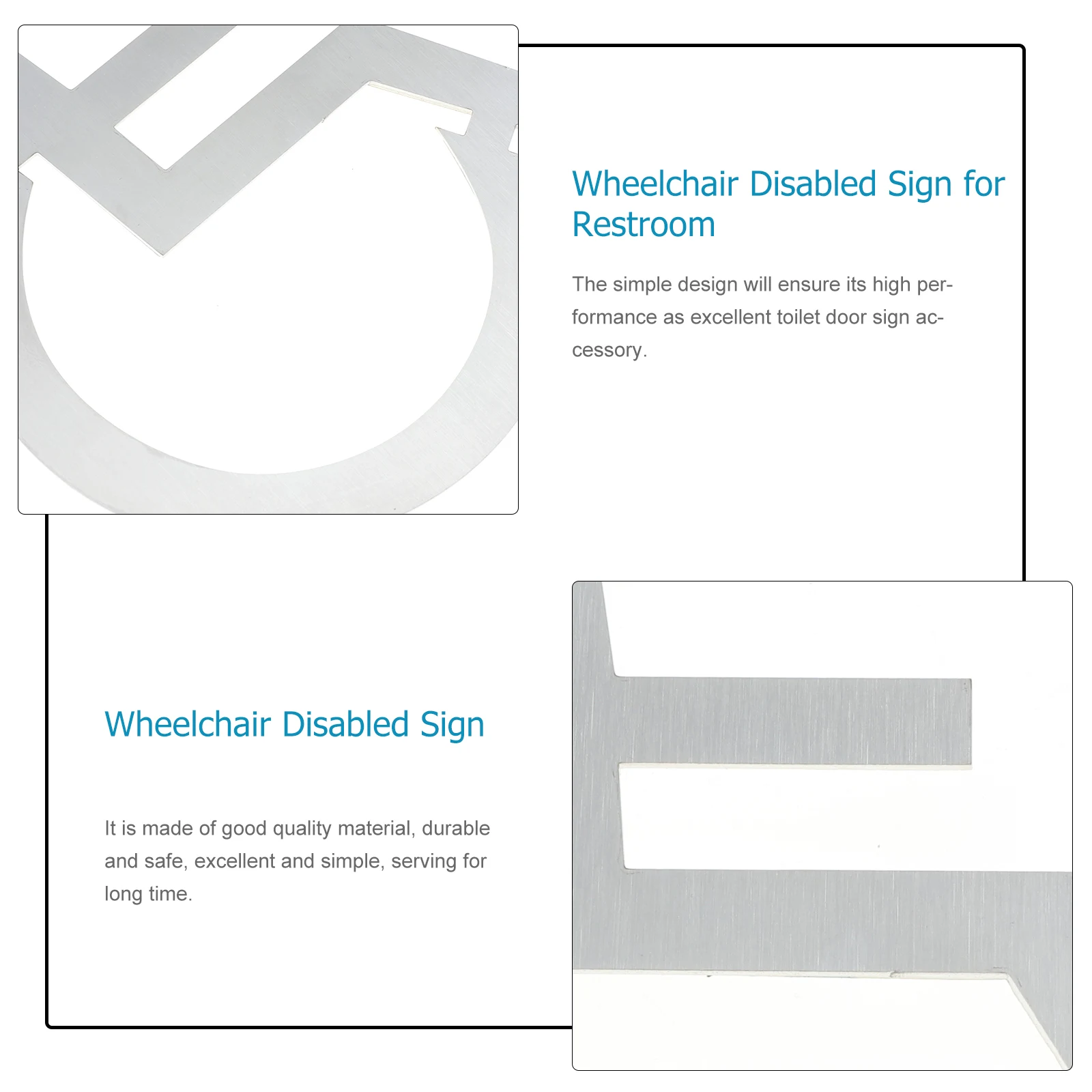 

Disabled Signs Handicap Accessible Restroom Vinyl The Wheelchair for Bathroom Stainless Steel Users Toilet