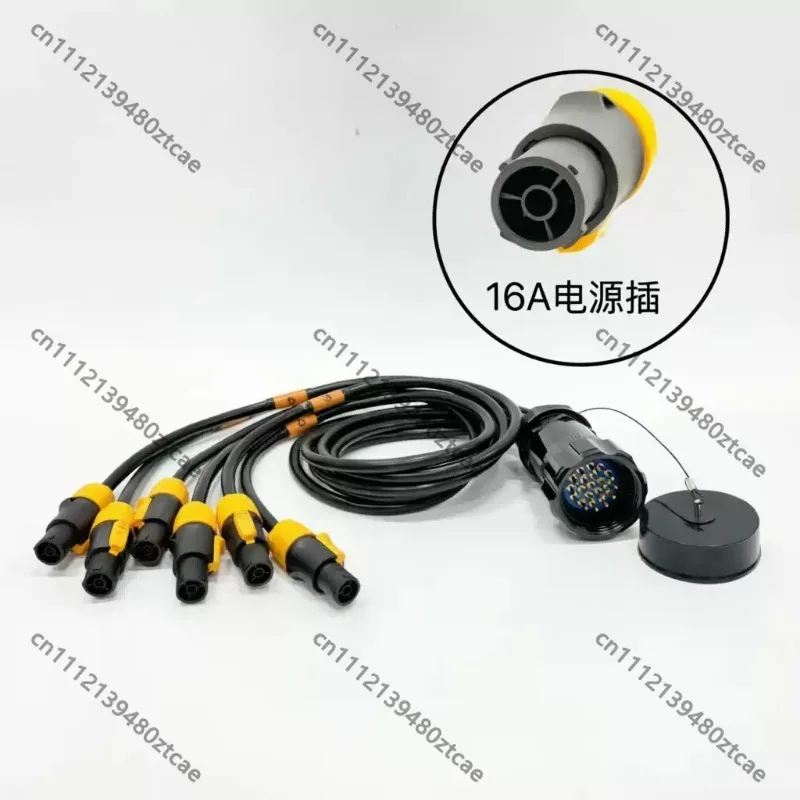 1 In 6 Out Power Splitter Cable, Professional Stage Lighting Multi-way Power Transition Cord