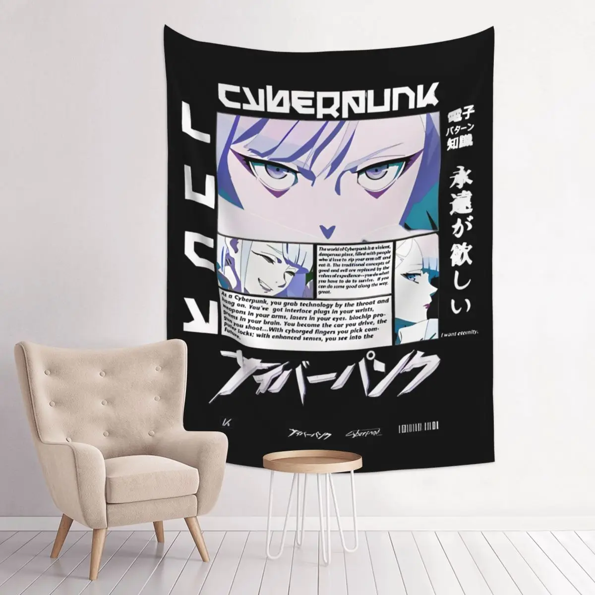 Cyberpunk Edgerunners Lucy Rebecca Tapestry Wall Hanging Hippie Polyester Tapestries INS Throw Rug Blanket Room Decor Wall Cloth