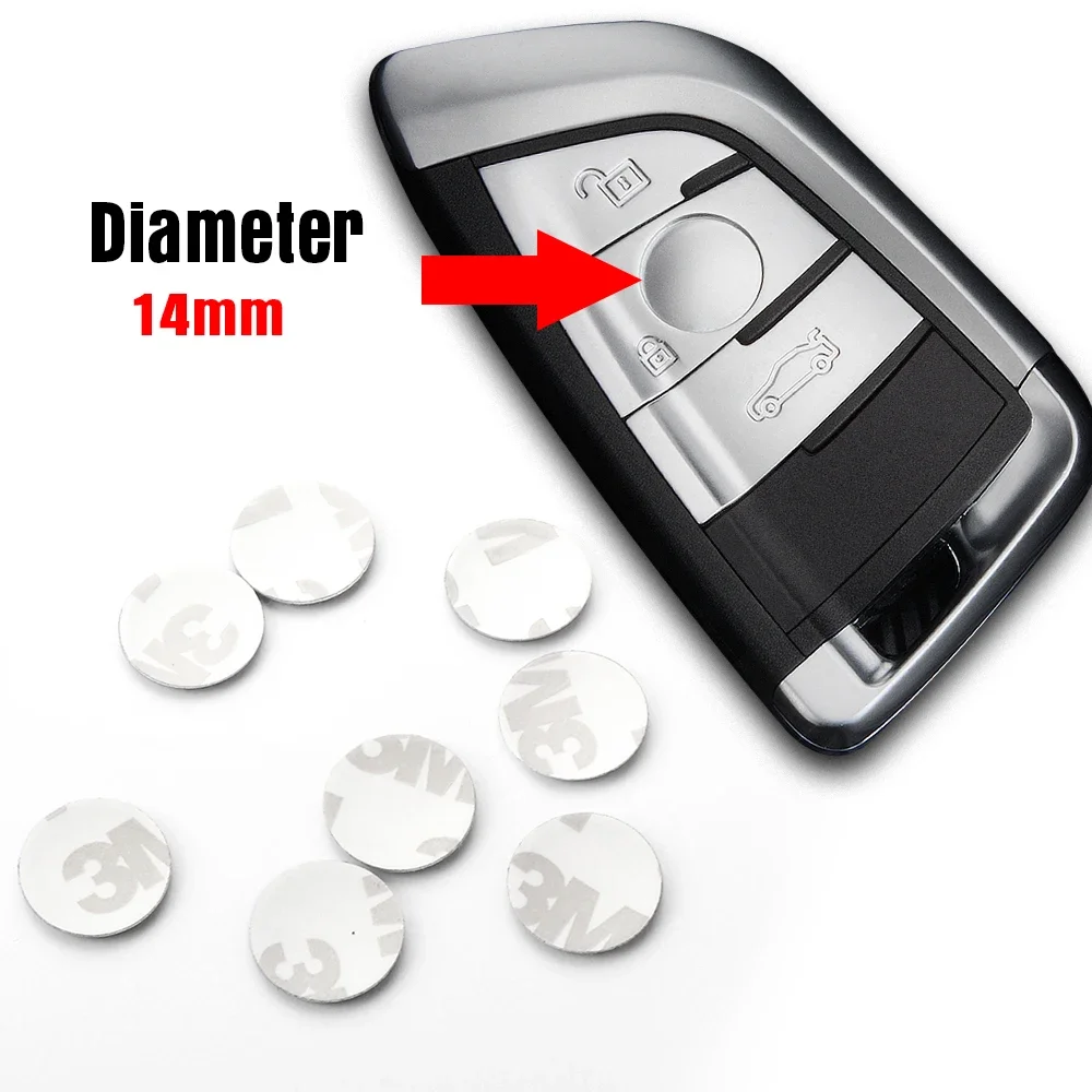 14mm Aluminum Car Remote Key Stickers Auto Badge Accessories For SEAT Nissan Subaru Volvo Peugeot Honda Renault Toyota Hyundai