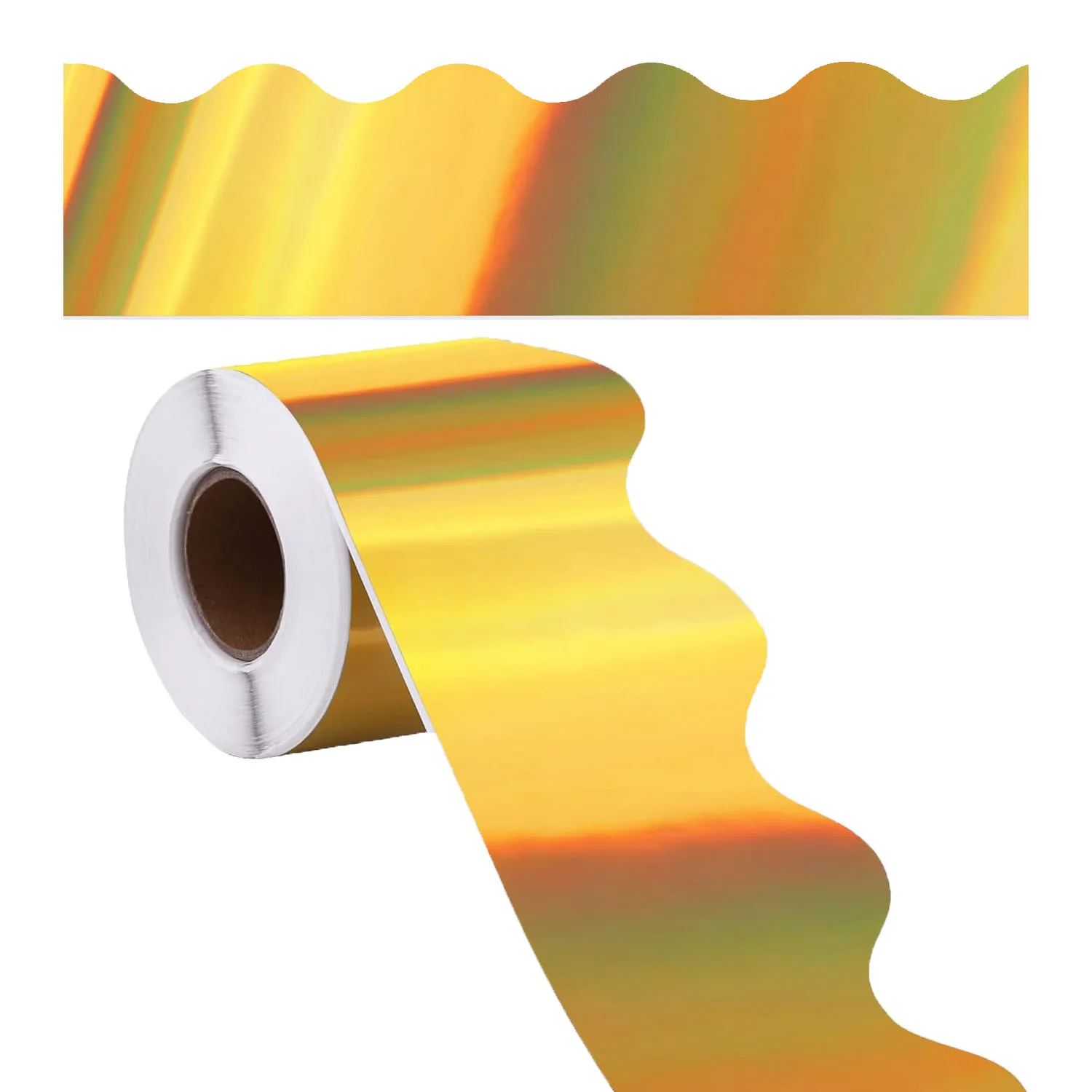 

Gold-edged Fan Paper Bulletin Board Decorations Back-to-school Golden Borders Laser Cardboard