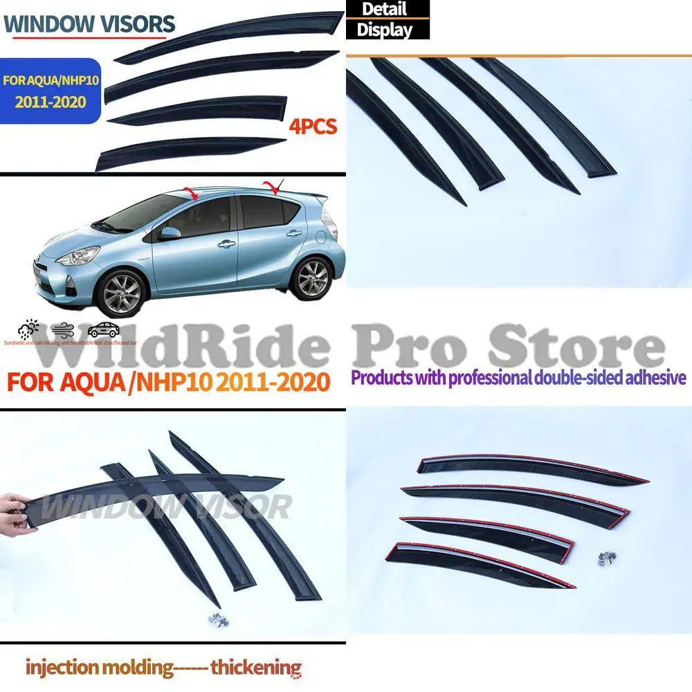 

1 комплект для Toyota Aqua 2011-2019, оконные козырьки, дефлекторы дождя для боковых окон автомобиля
