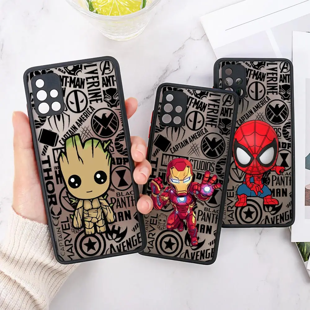 Marvel Groot Ironman Avengers Phone Case For Samsung Galaxy A52 A51 A71 A72 A53 A73 A21S A13 A14 A31 A32 A33 A04 A03 A02 S Cover