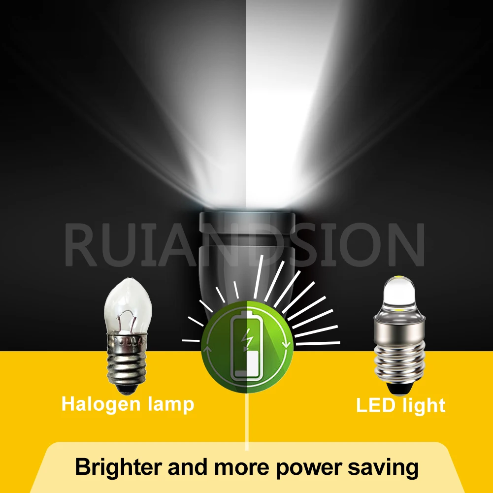 4Pcs Lampu LED E10 Outdoor, Lampu Senter Sekrup, Bohlam Mini Lampu Kerja 6000K 4300K DC 3V 12V Lampu Indikator Mesin